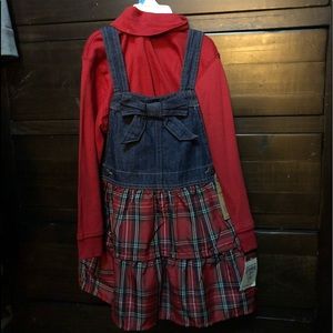Brand new OshKosh B’Gosh Jean dress and shirt